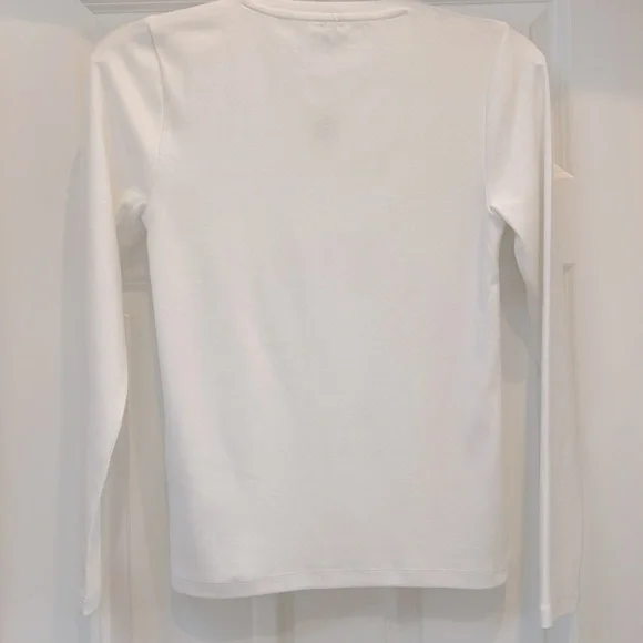J. CREW NWT Perfect fit long sleeve crew neck white top - Picture 3 of 6